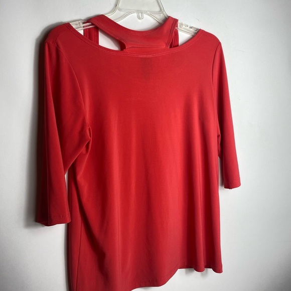 Clara Sun Woo Womens Blouse Sz XS Orange Color - Picture 6 of 6